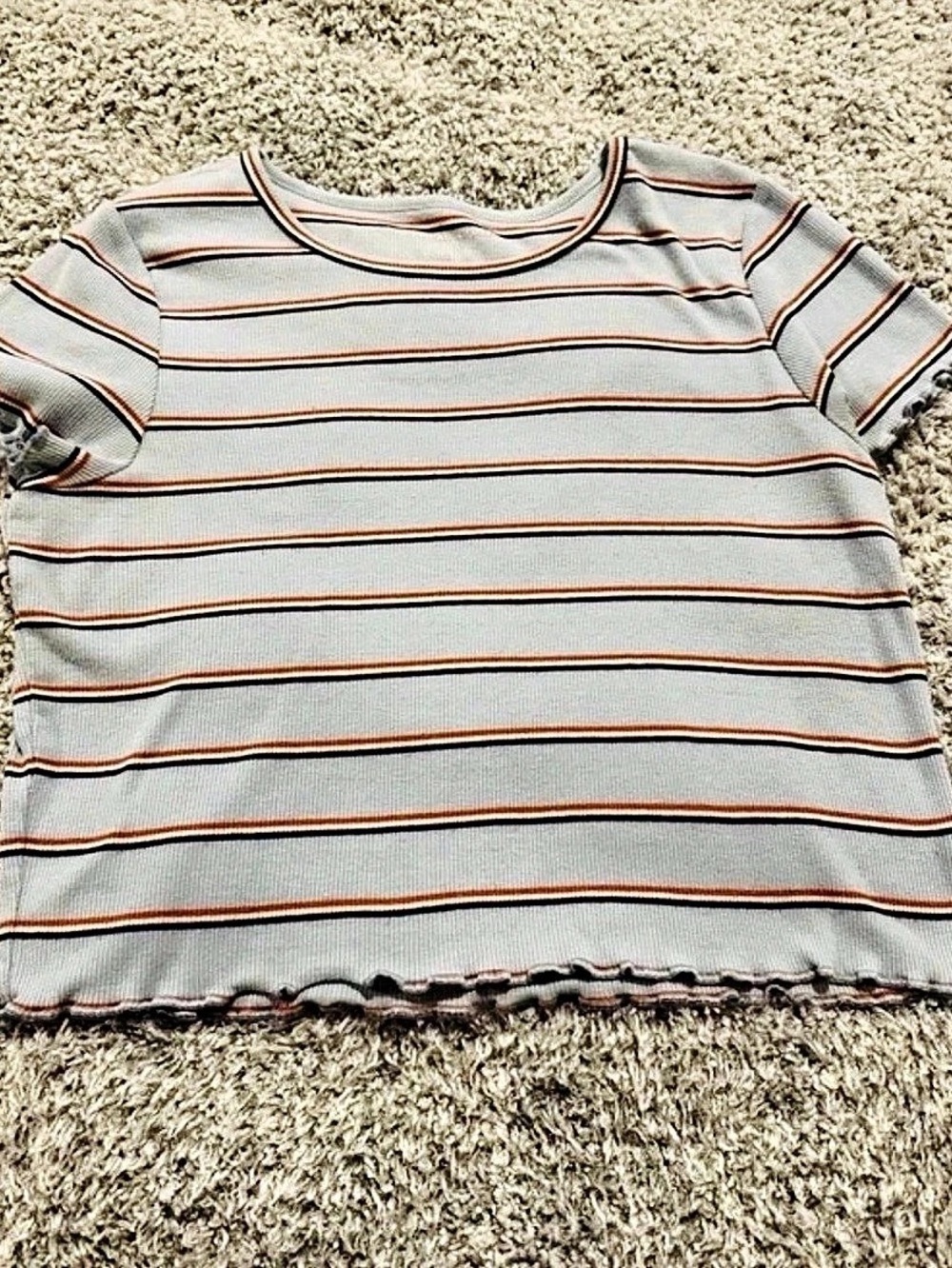 American Eagle Striped Y2K Crop Top Large